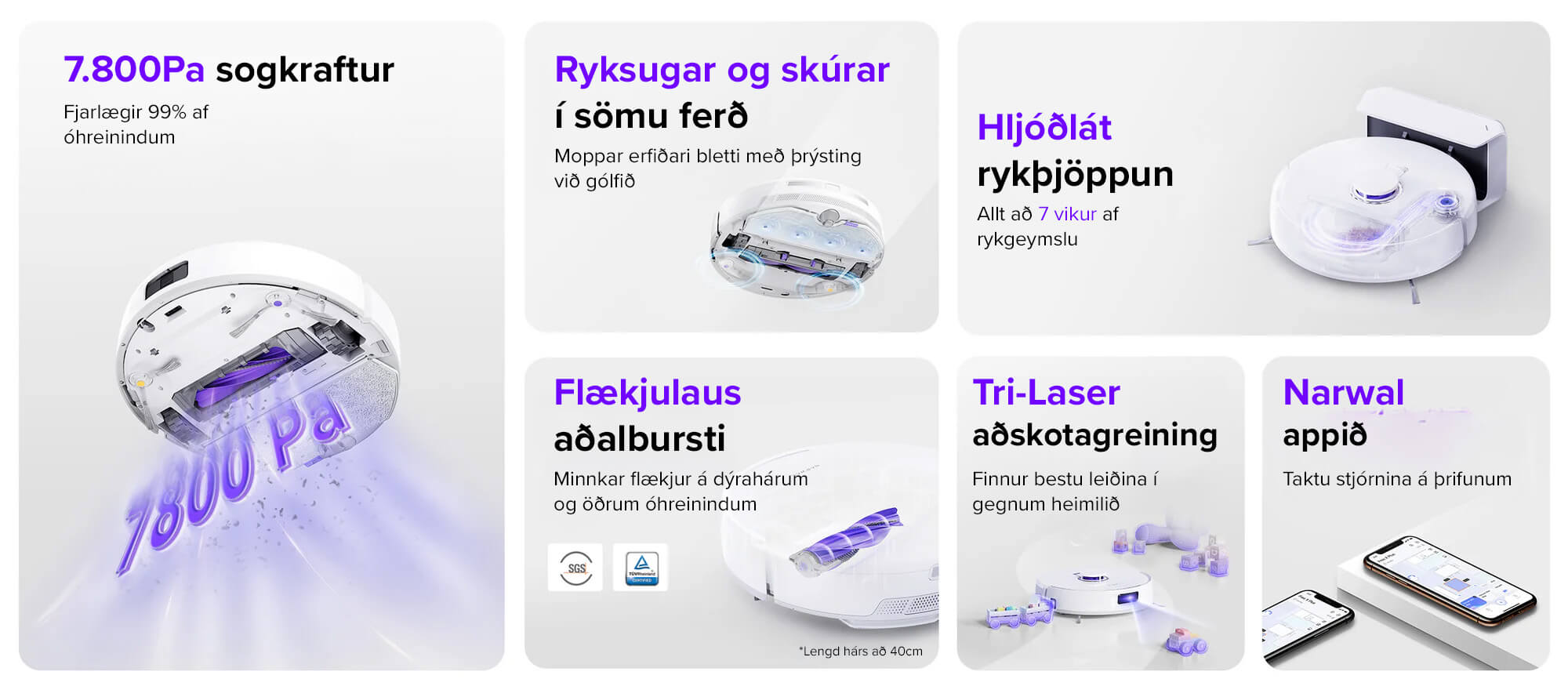 Narwal Freo X Plus ryksuguvélmenni skúringarvélmenni