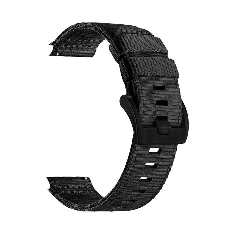 20mm ól fyrir snjallúr (W070) - Svört nylon ól