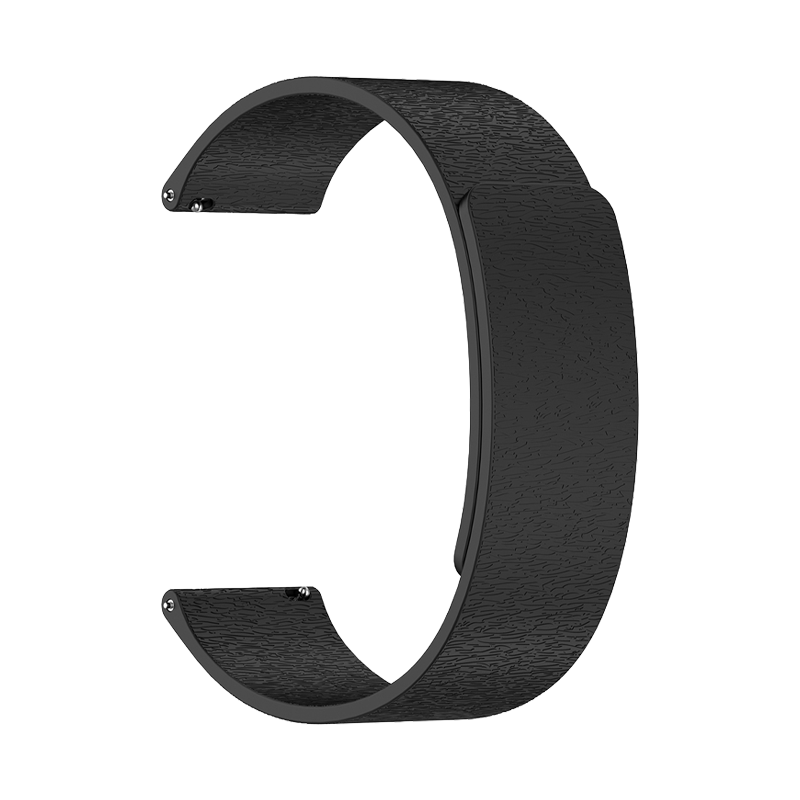 22mm ól fyrir snjallúr (W074) - Svört sílíkon ól